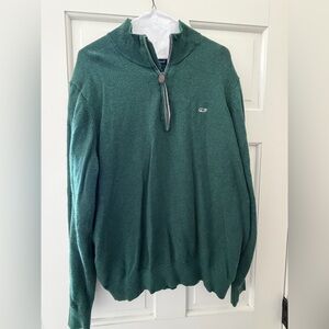 Vineyard Vines Forest Green Zip-Up Sweater